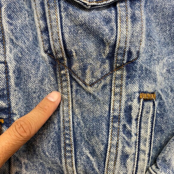 VINTAGE Levis Denim Trucker Jacket Mens XL Acid Wash 70507-0219 Made in USA - Picture 4 of 13